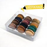 Coffret transparent (fond argenté) - 12 macarons - 55 coffrets vides